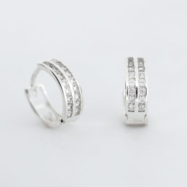 Arete Doble Línea Diamante