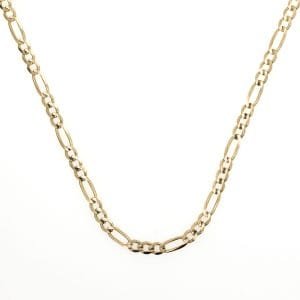 Cadena Figaro 3x1 en Oro 10k de 2.5 mm de grosor, calibre 80