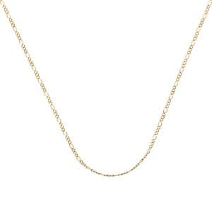 Cadena Figaro 3x1 Rombo en Oro 10k de 1mm de grosor, calibre 30