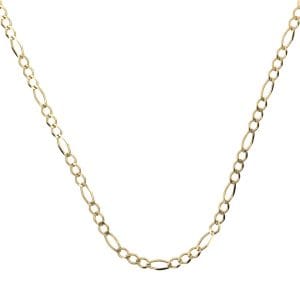 Cadena Figaro 3x1 Rombo en Oro 10k de 3mm de grosor, calibre 60
