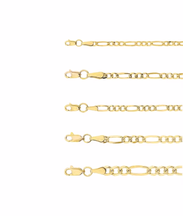 cadena fígaro plana pave oro 10k Clic oro