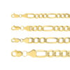 cadena fígaro plana pave oro 10k Clic oro