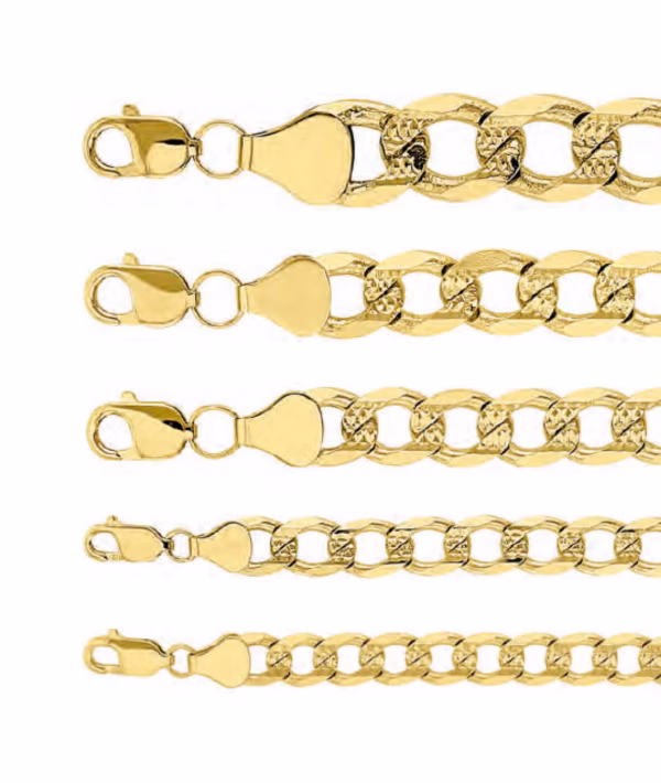 cadena barbada pave oro 10k Clic oro grandes