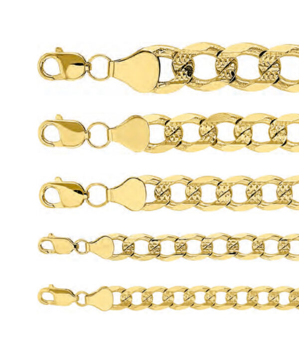 cadena barbada pave oro 10k Clic oro grandes