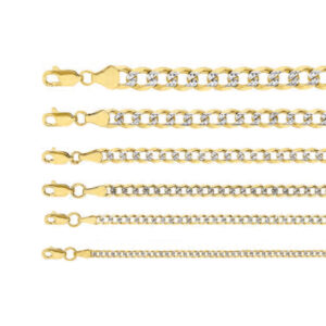 cadena barbada rodio oro 10k Clic oro