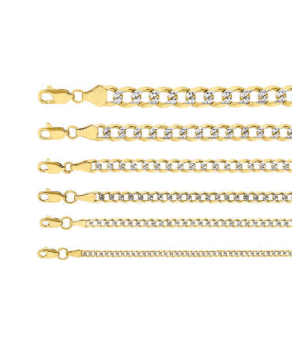 cadena barbada rodio oro 10k Clic oro