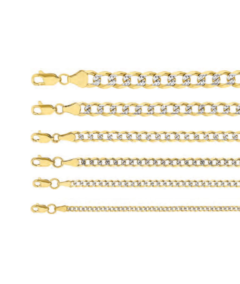 cadena barbada rodio oro 10k Clic oro