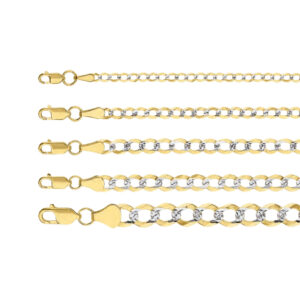cadena cubana abierta rodio oro 10k