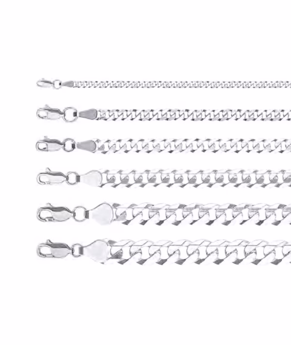 Cadena cubana plana plata 925