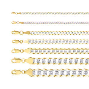 cadena cubana rodio oro 10k Clic oro