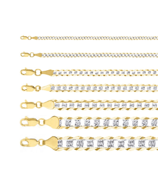 cadena cubana rodio oro 10k Clic oro