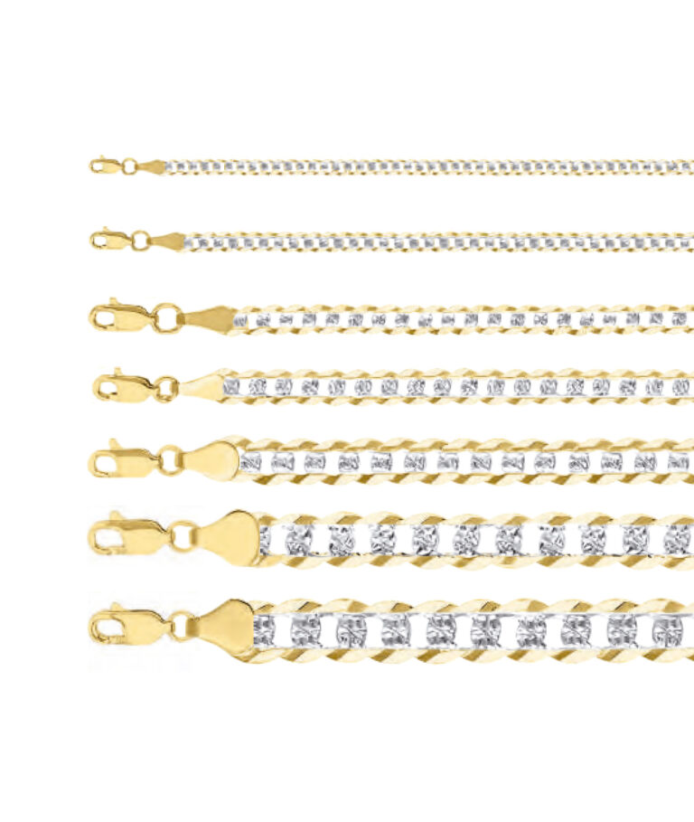 cadena cubana rodio oro 10k Clic oro