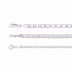 Cadena doble rombo plana plata 925
