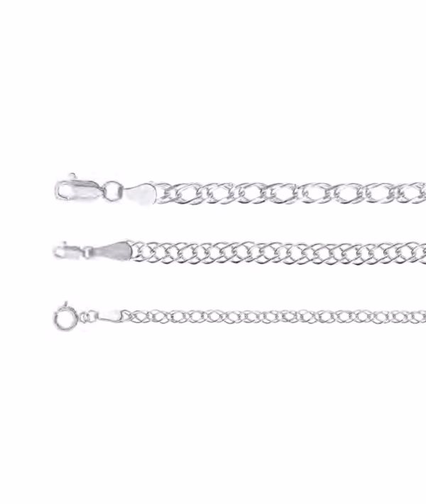 Cadena doble rombo plana plata 925