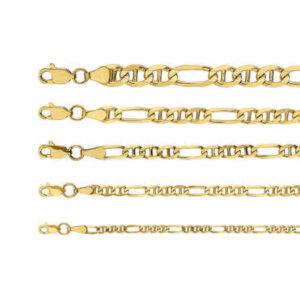 cadena fígaro gucci oro 10k Clic oro