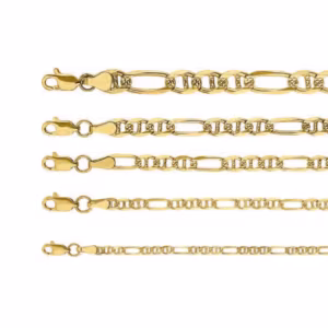 cadena fígaro gucci pave oro 10k Clic oro