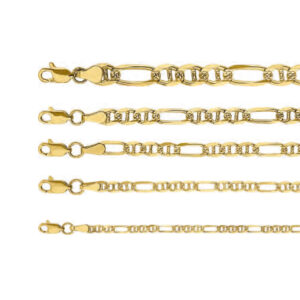 cadena fígaro gucci pave oro 10k Clic oro