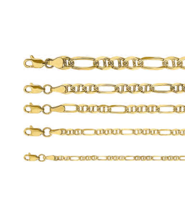 cadena fígaro gucci pave oro 10k Clic oro