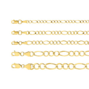 cadena fígaro rombo pave oro 10k Clic oro