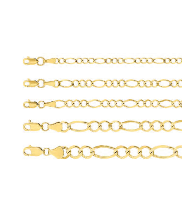 cadena fígaro rombo pave oro 10k Clic oro