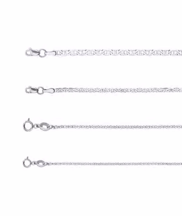 Cadena marinera plana plata 925