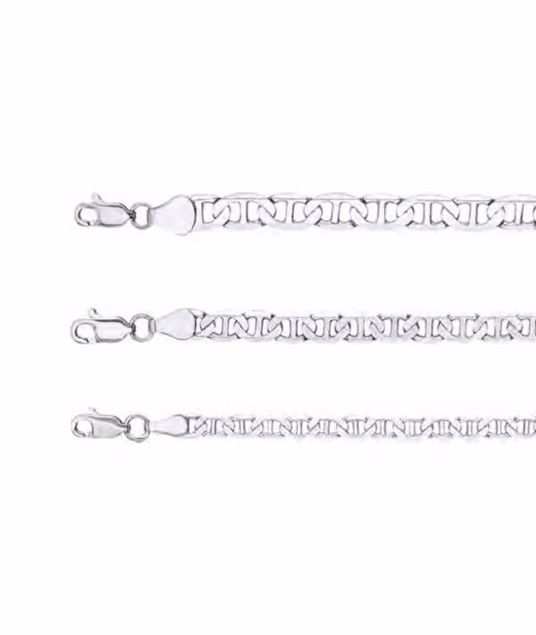 Cadena marinera plana plata 925