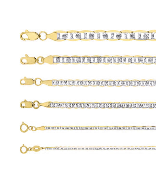 cadena marinera rodio oro 10k Clic oro