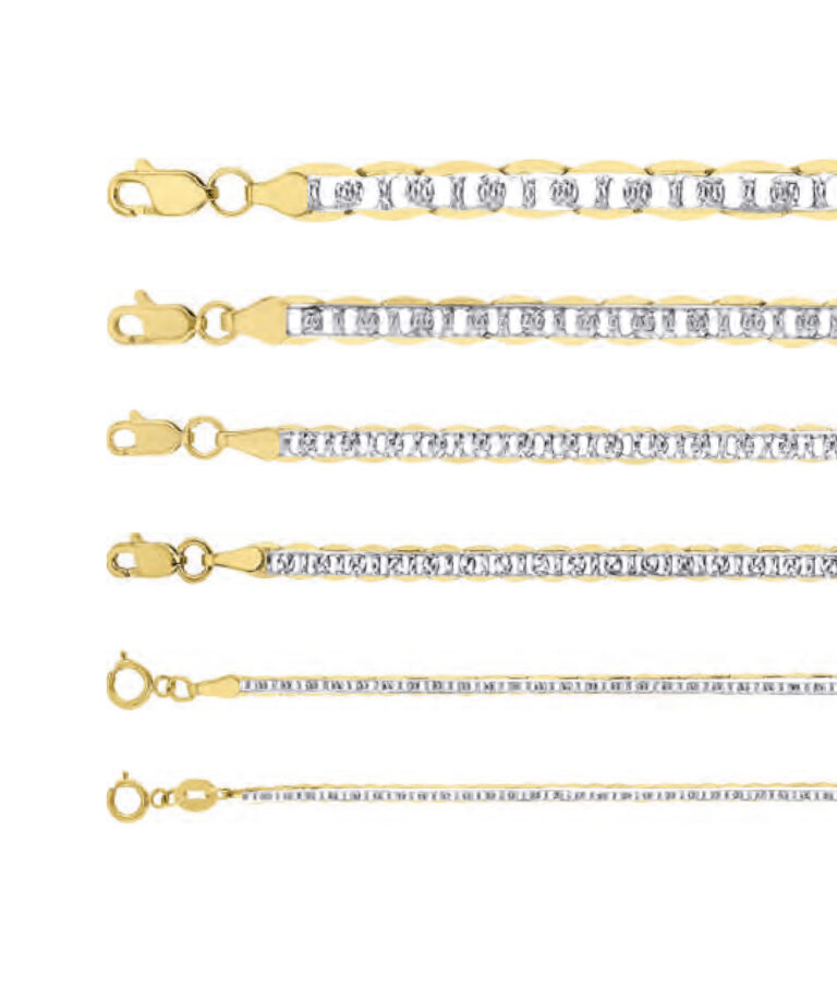 cadena marinera rodio oro 10k Clic oro