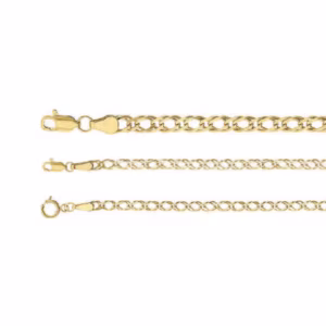 cadena torsal doble rombo amarilla oro 10k Clic oro