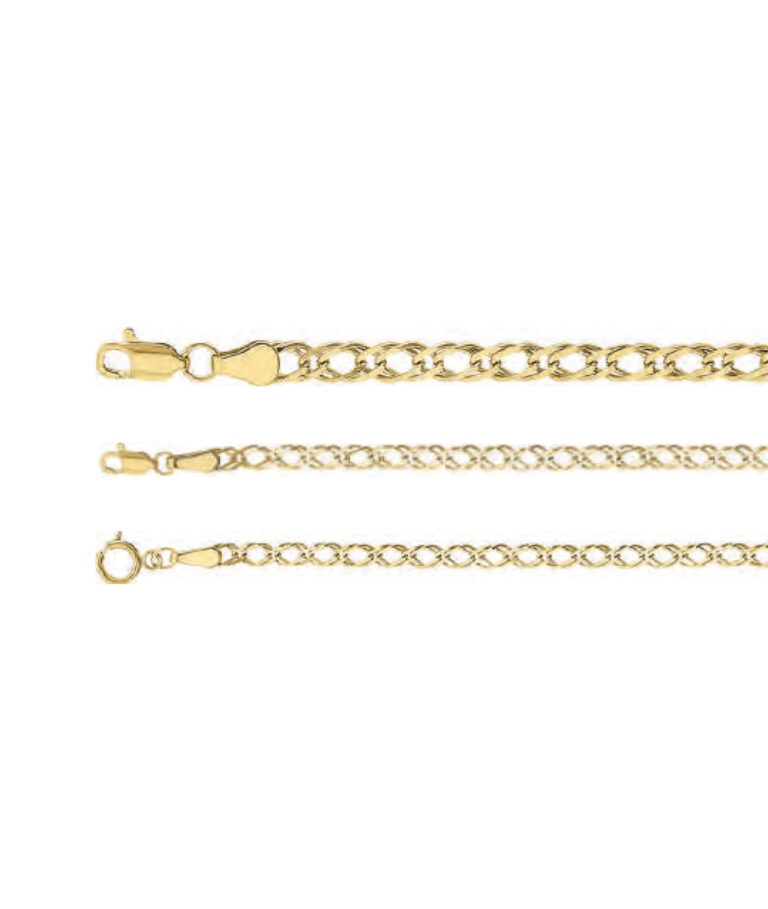 cadena torsal doble rombo amarilla oro 10k Clic oro