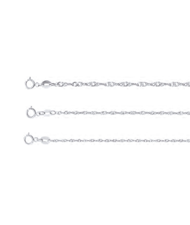 Cadena torsal singapur plana plata 925