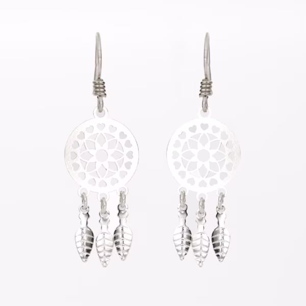arete atrapasueños plata 925 clic oro 1
