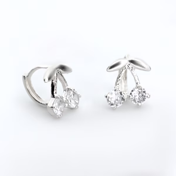 aretes cereza plata 925 clic oro
