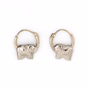 aretes elefante oro 10k