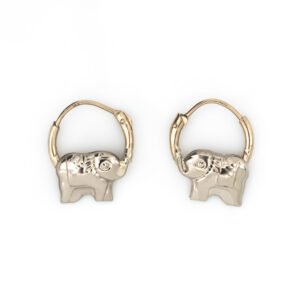 aretes elefante oro 10k