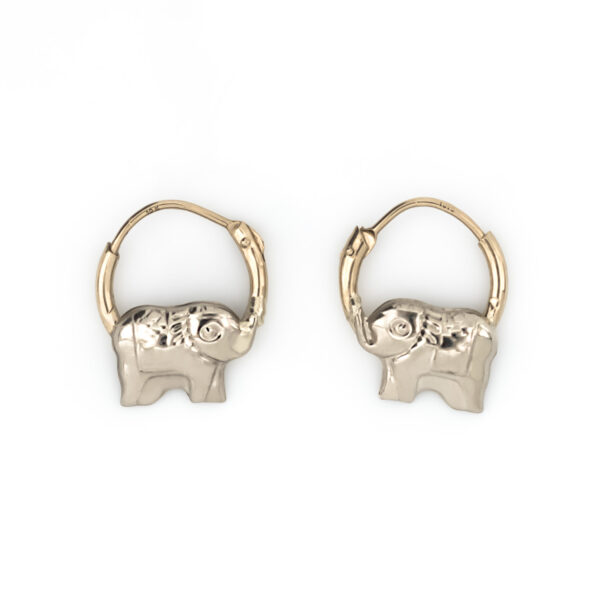 aretes elefante oro 10k