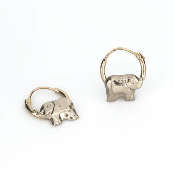 aretes elefante oro 10k clic oro