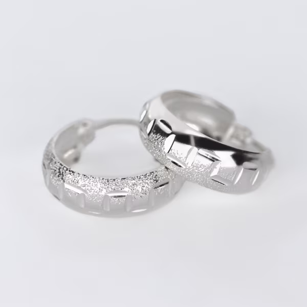 arete greca plata 925 clic oro acostados