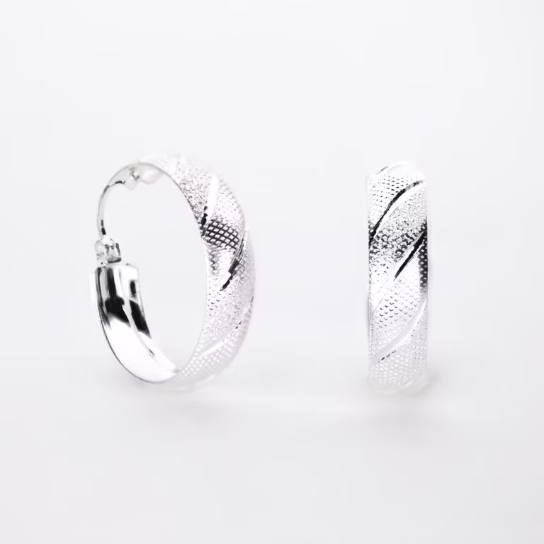 arete linea diagonal plata 925 clic oro