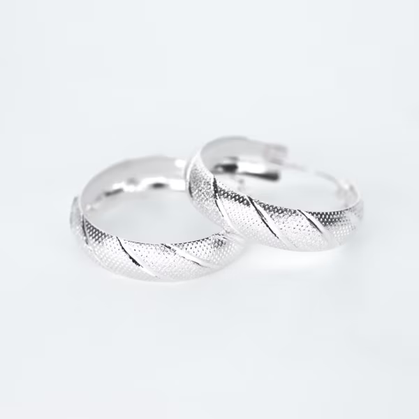 arete linea diagonal plata 925 clic oro acostados
