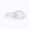 aretes línea diamantada plata 925 clic oro entrelazado