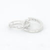 aretes línea diamantada plata 925 clic oro entrelazado