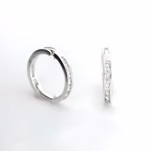 aretes línea diamantada plata 925 clic oro