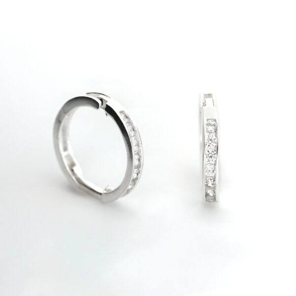 aretes línea diamantada plata 925 clic oro