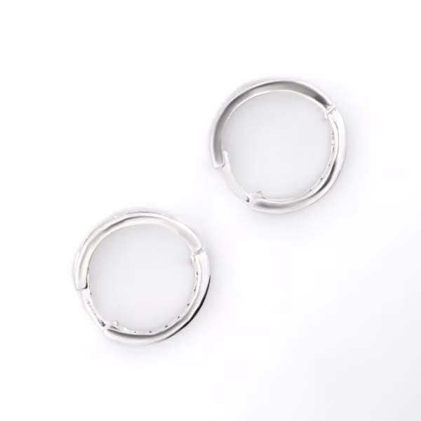 aretes línea diamantada plata 925 clic oro superior
