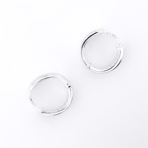 Arete línea diamantada doble plata 925 superior