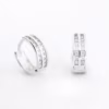 Arete línea diamantada doble plata 925