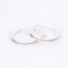 aretes línea diamantada plata 925 clic oro grandes
