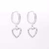 aretes dije de corazón plata 925 clic oro