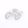 aretes dije de corazón plata 925 clic oro entrelazados